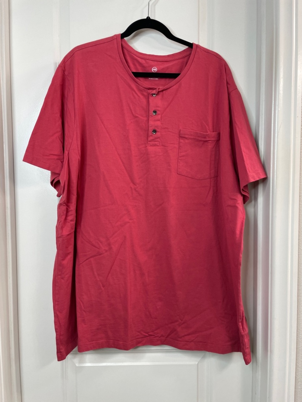Harbor Bay Short-Sleeve Henley Pocket Tee - Rose